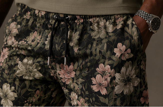 YBP Midnight Bloom Zip Polo Short Set