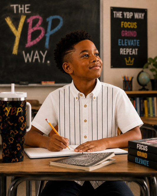 YBP Pinstripe Boys Camp Shirt | Premium Cotton Button-Up