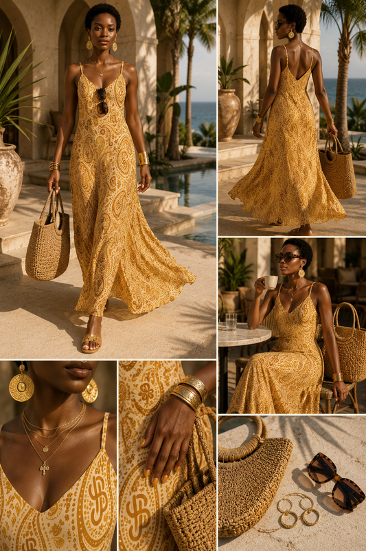 YBP Cocktails Collection Sunset Flow Maxi Dress
