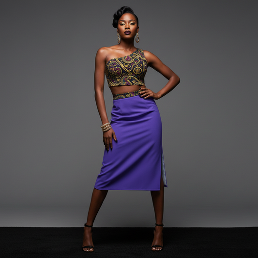 YBP Dynasty Side Slit Midi Skirt