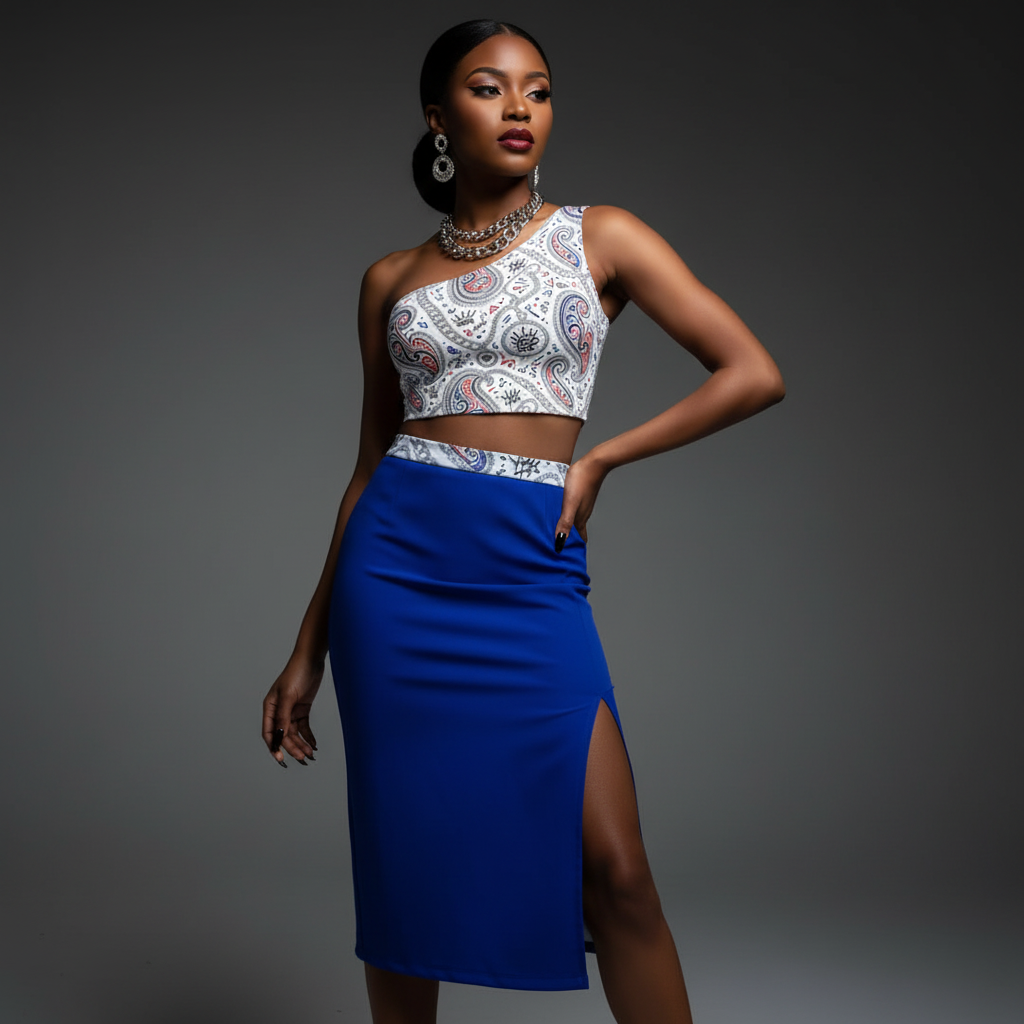YBP Dynasty Side Slit Midi Skirt