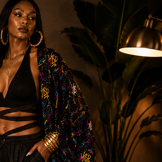 YBP Golden Era Satin Kaftan | Luxury Statement Robe