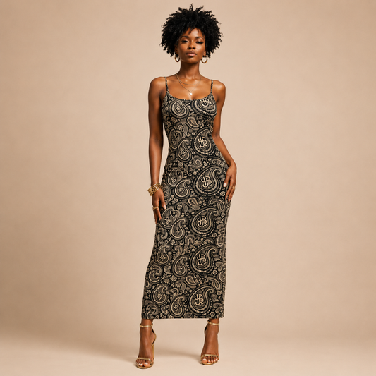 YBP Cocktails Collection Mesh Maxi Dress – Spaghetti Strap Sheer Statement Dress