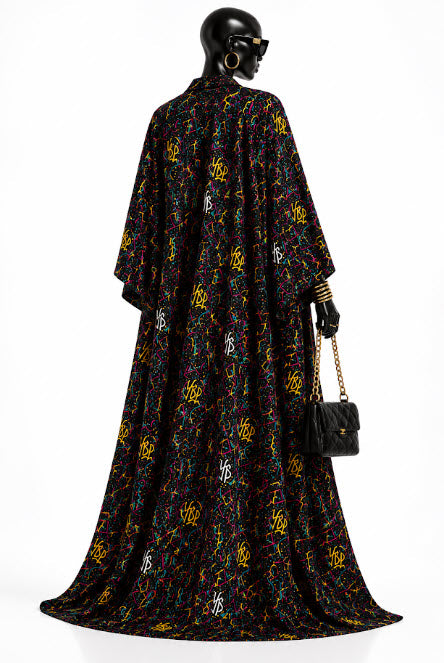 YBP Golden Era Satin Kaftan | Luxury Statement Robe