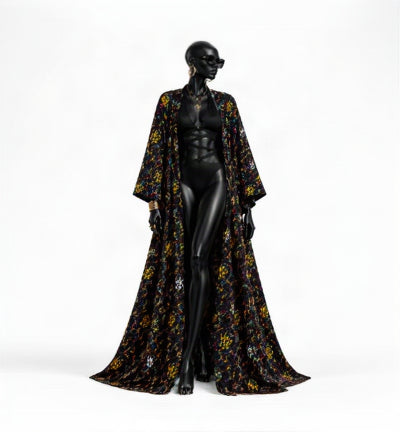 YBP Golden Era Satin Kaftan | Luxury Statement Robe