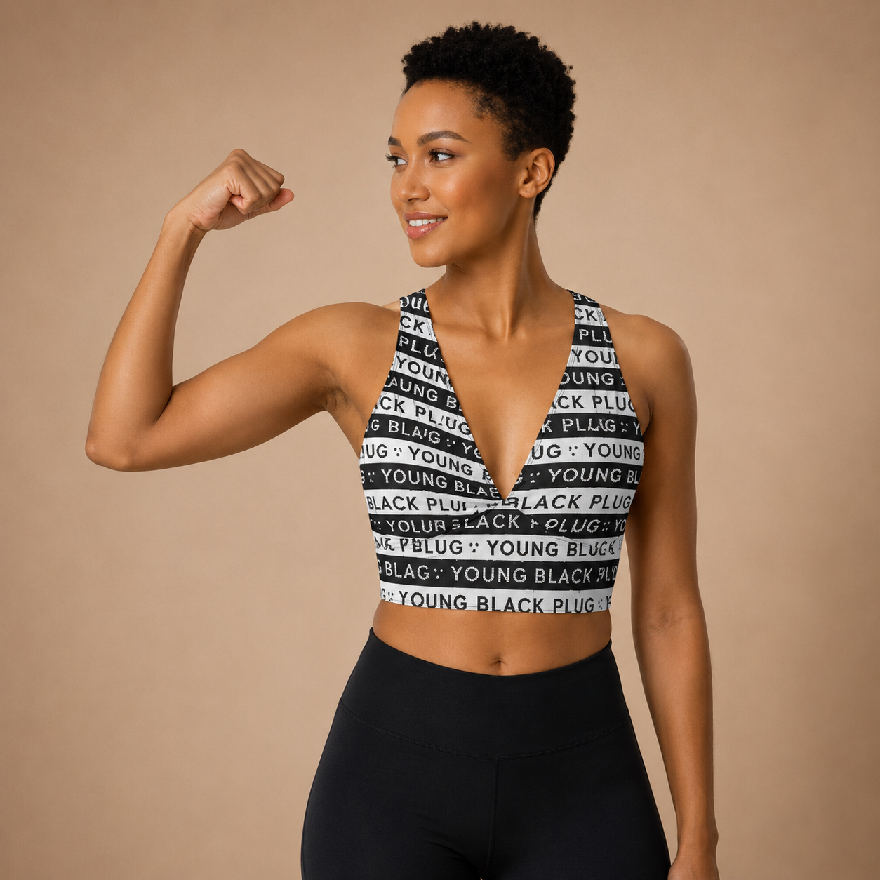 Flag Barer™ Deep V Active Crop Bra
