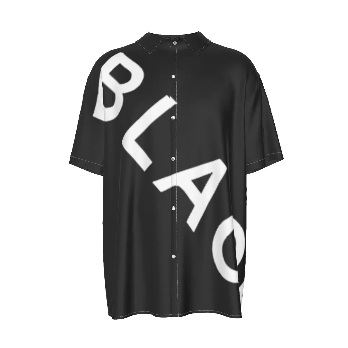 Just Black Silk Button-Up Shirt