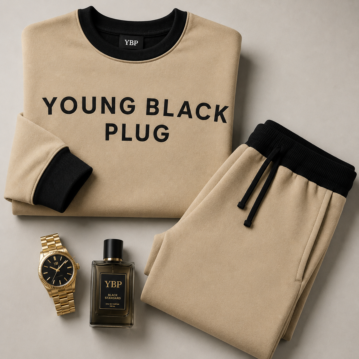 YBP Signature Contrast Crew Sweatsuit