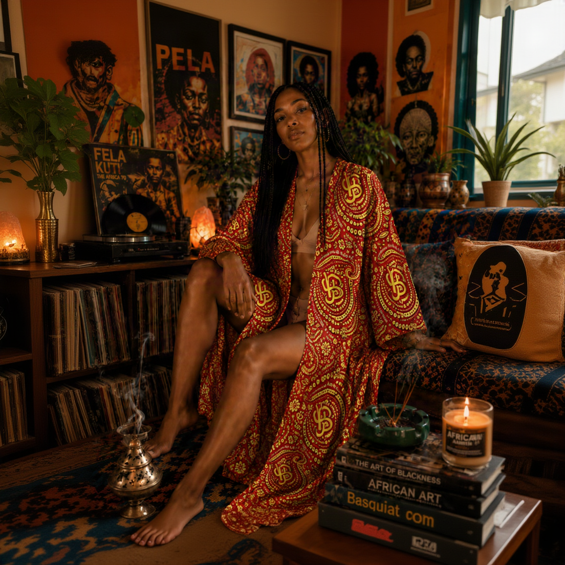 YBP Cocktails Satin Kaftan