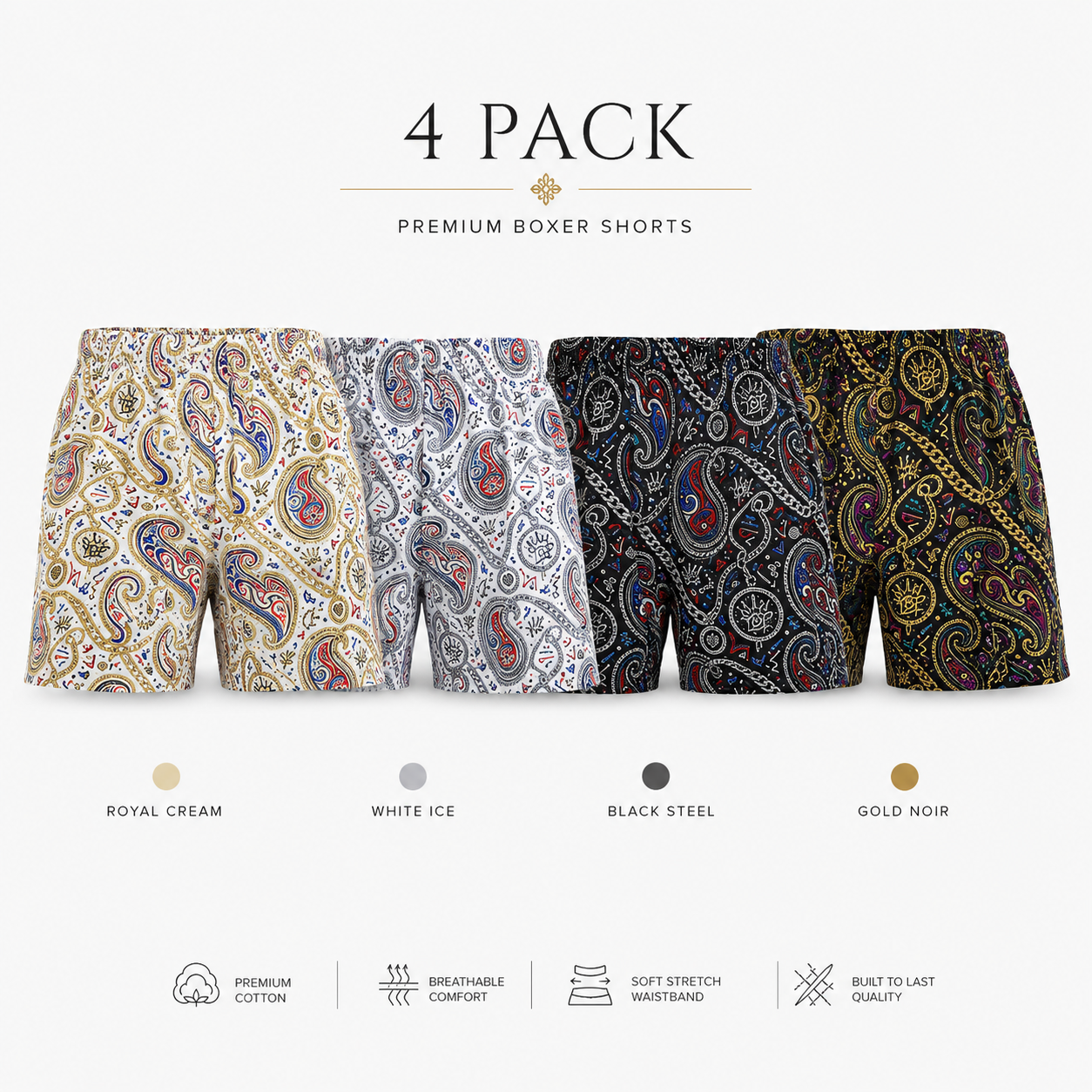 YBP Dynasty Boxer Shorts 4-Pack
