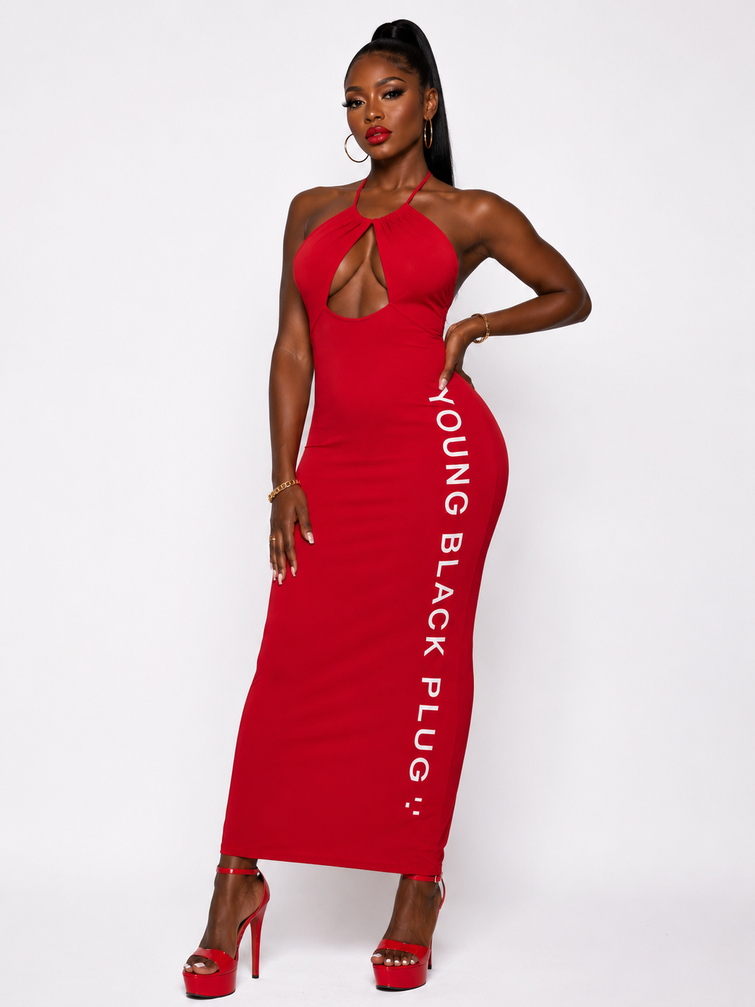 Signature Hollow Chest Maxi Dress