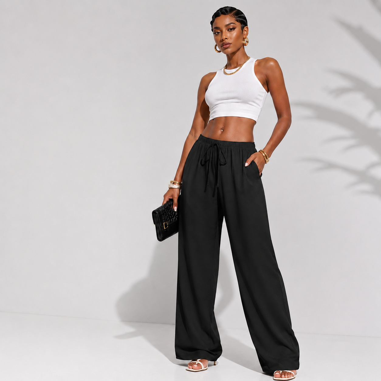 YBP Signature Flow Straight-Leg Pants