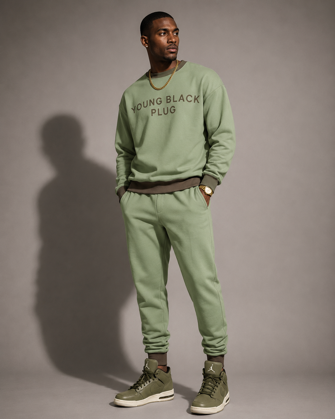 YBP Signature Contrast Crew Sweatsuit