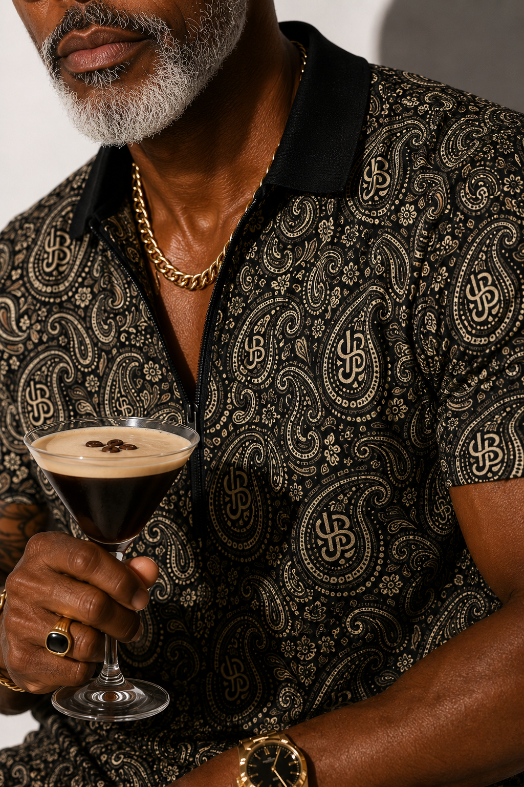 YBP Cocktails Collection Men’s Tracksuit – Lightweight Zip Polo & Shorts Set