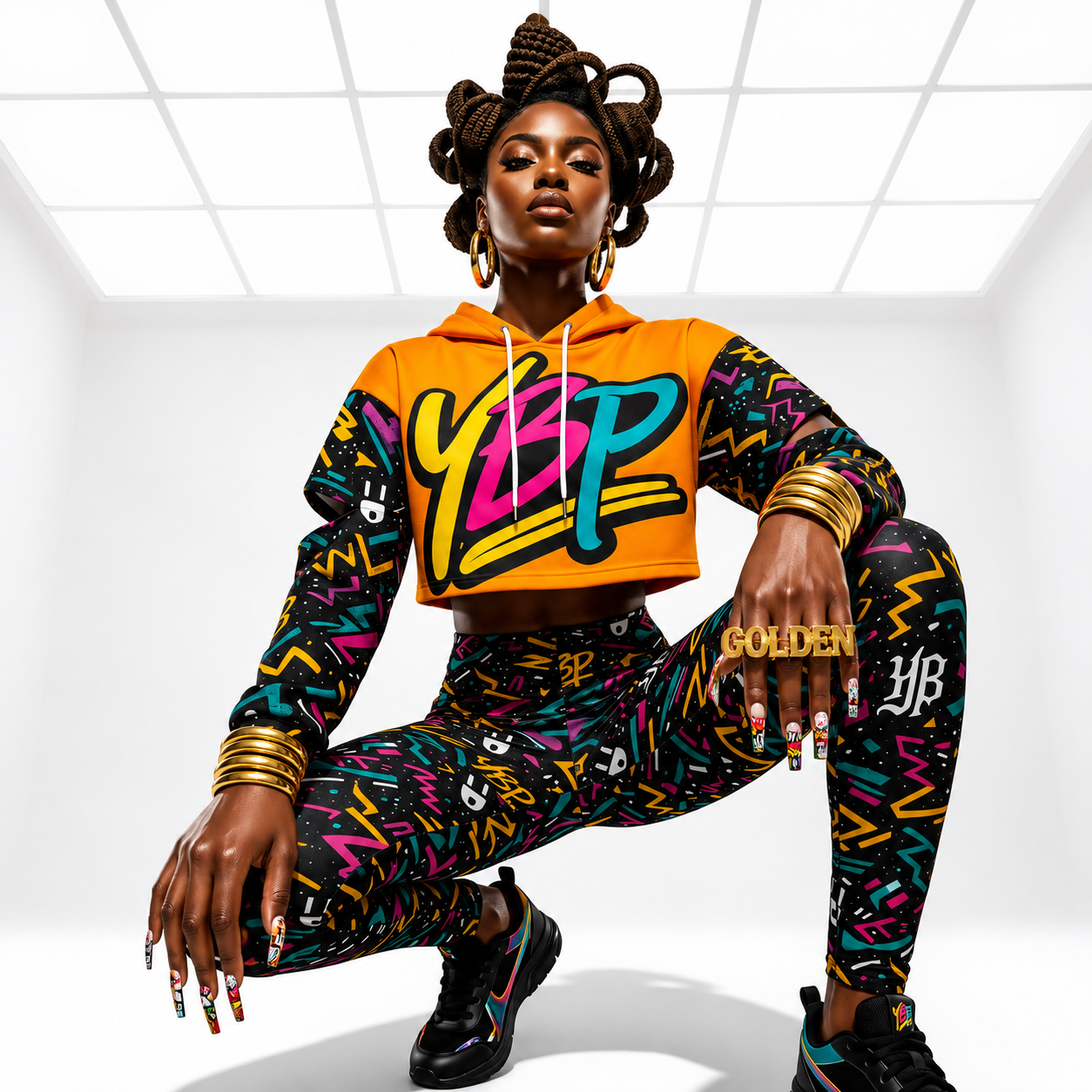 Golden Era Cutout Crop Hoodie