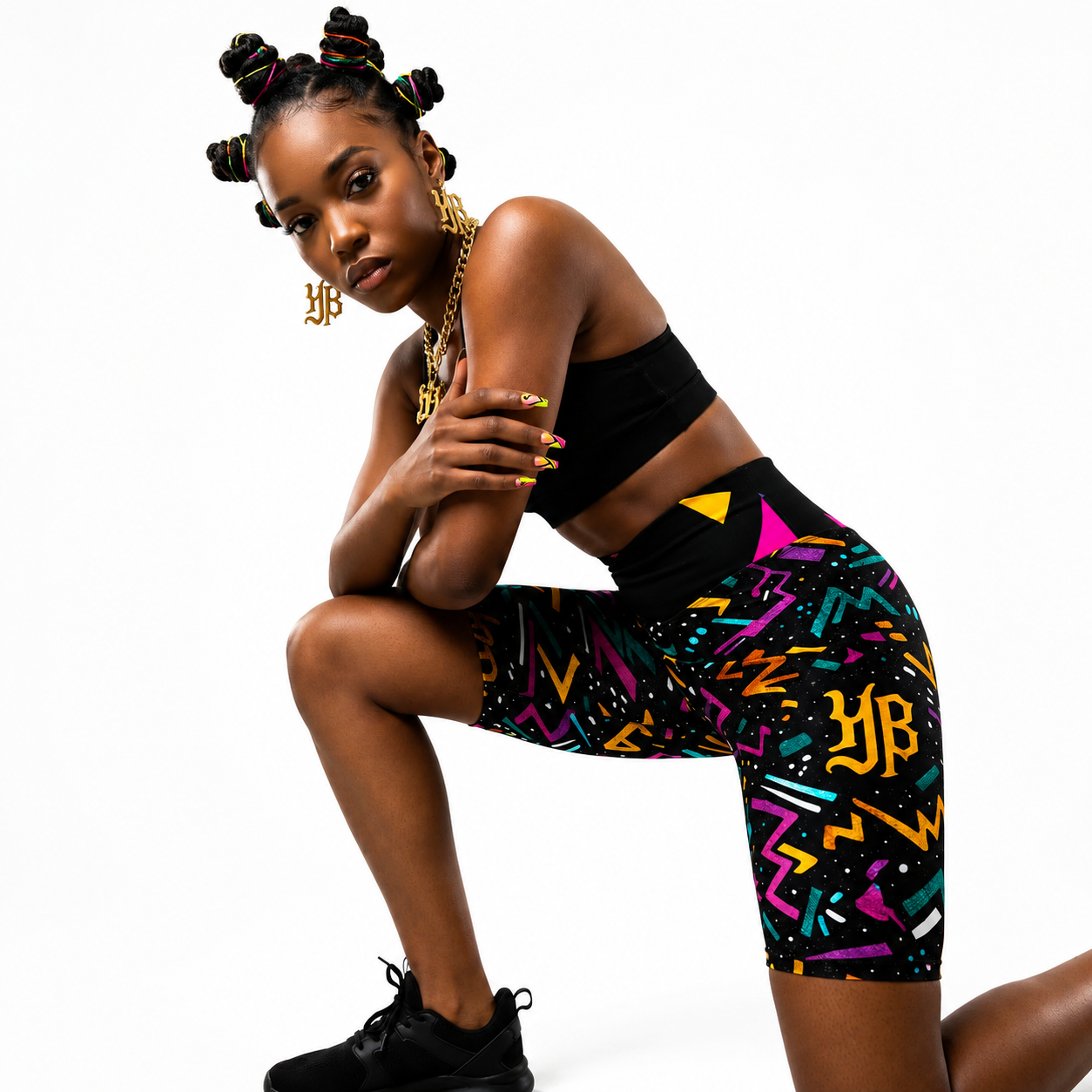 Golden Era High-Waisted Biker Shorts