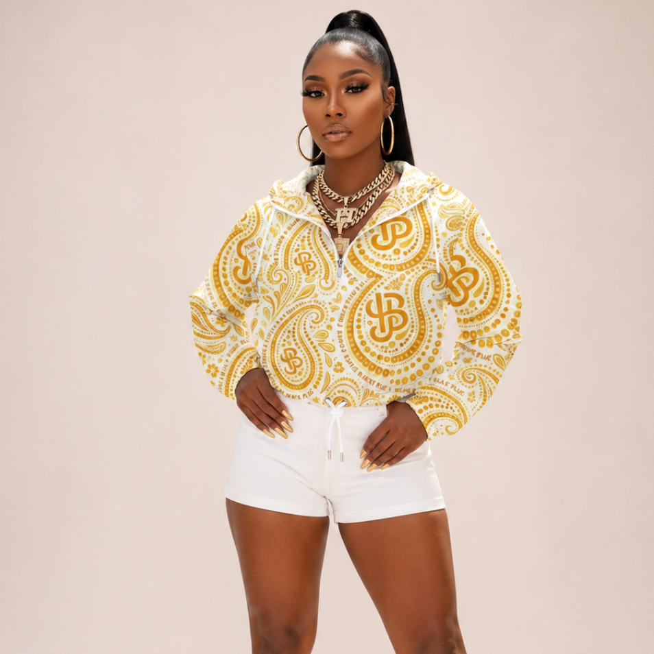 YBP Cocktails Collection Women’s Cropped Windbreaker – Lightweight Waterproof Streetwear Jacket