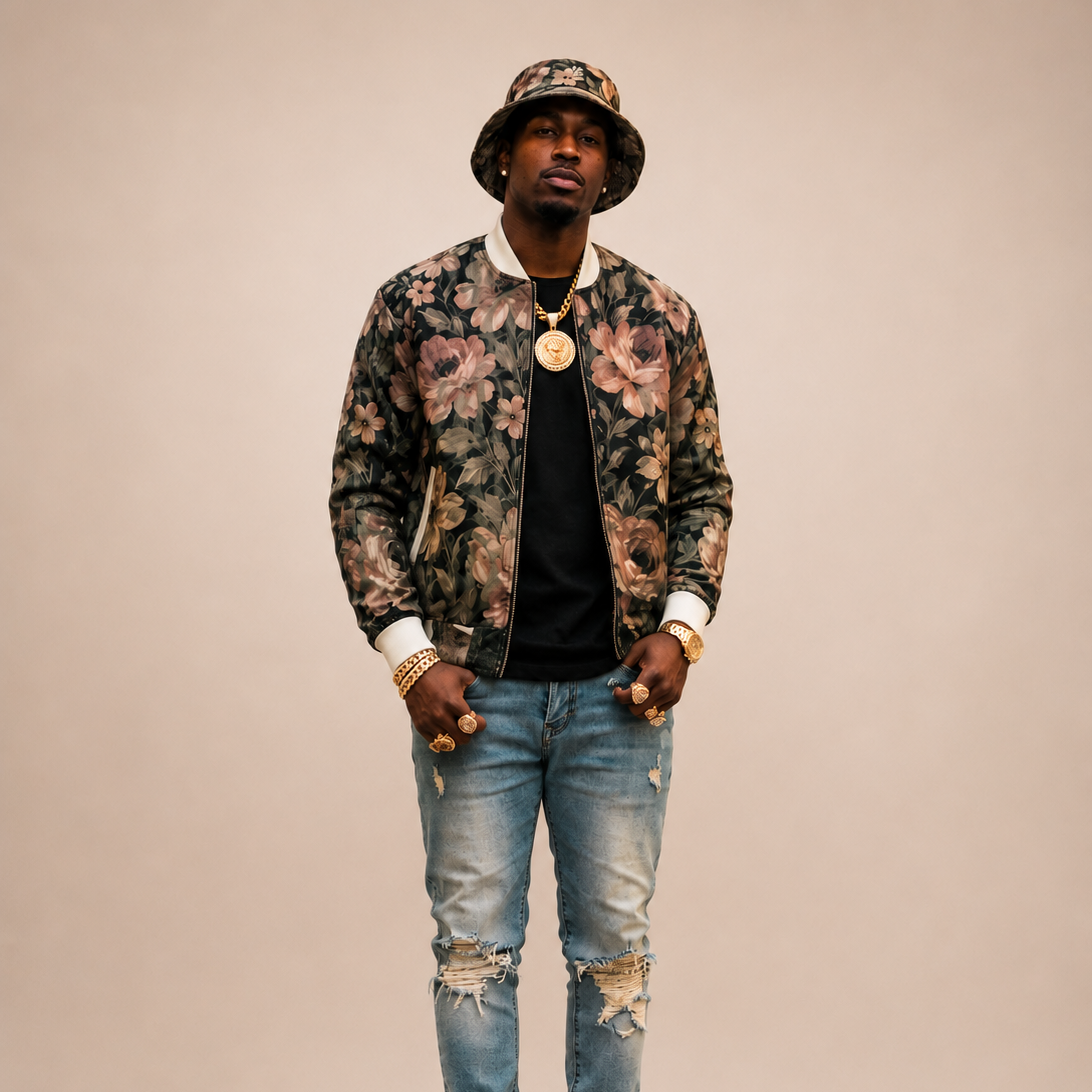 YBP "Midnight Bloom" Bomber Jacket
