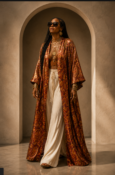 YBP Cocktails Satin Kaftan