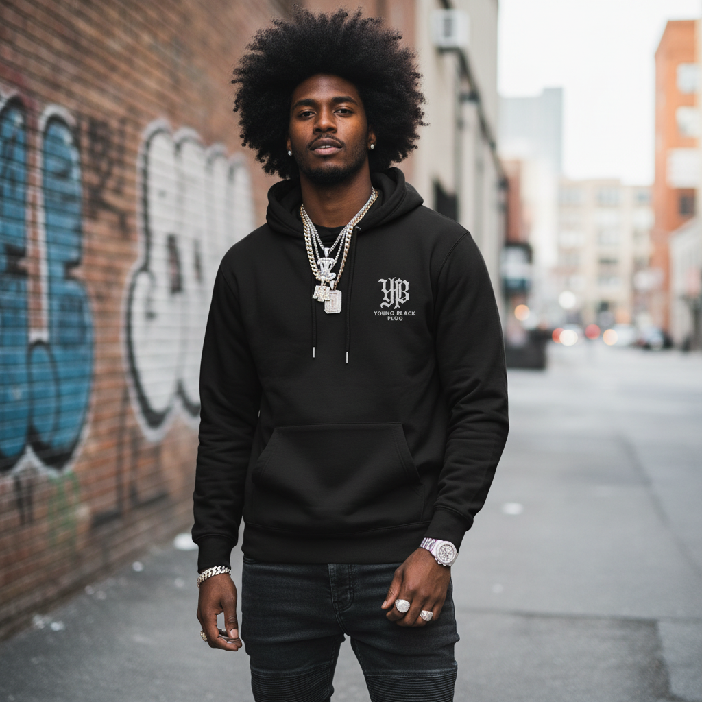 YBP Signature premium streetwear hoodie front view