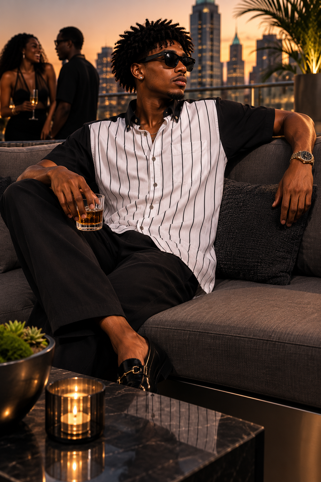 YBP Pinstripe Button-Up Shirt | Premium Men's Cotton Shirt