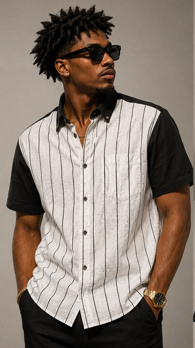 YBP Pinstripe Button-Up Shirt | Premium Men's Cotton Shirt