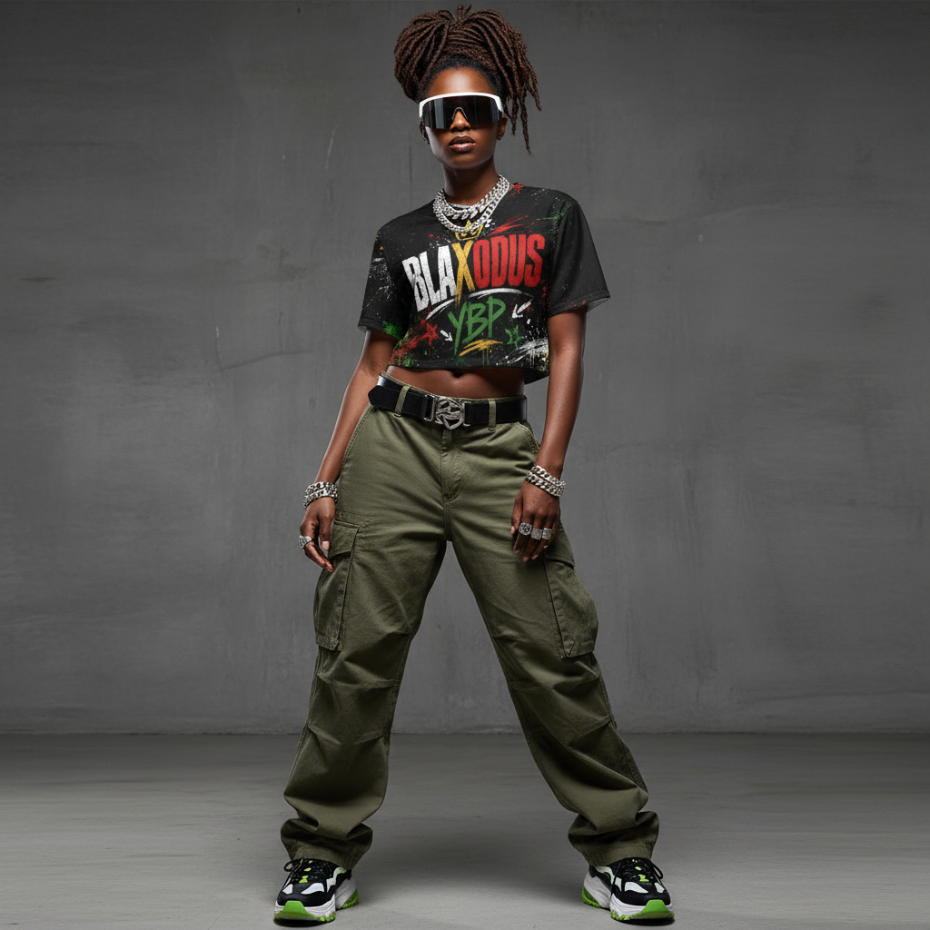 YBP Blaxodus Graphic Crop Top