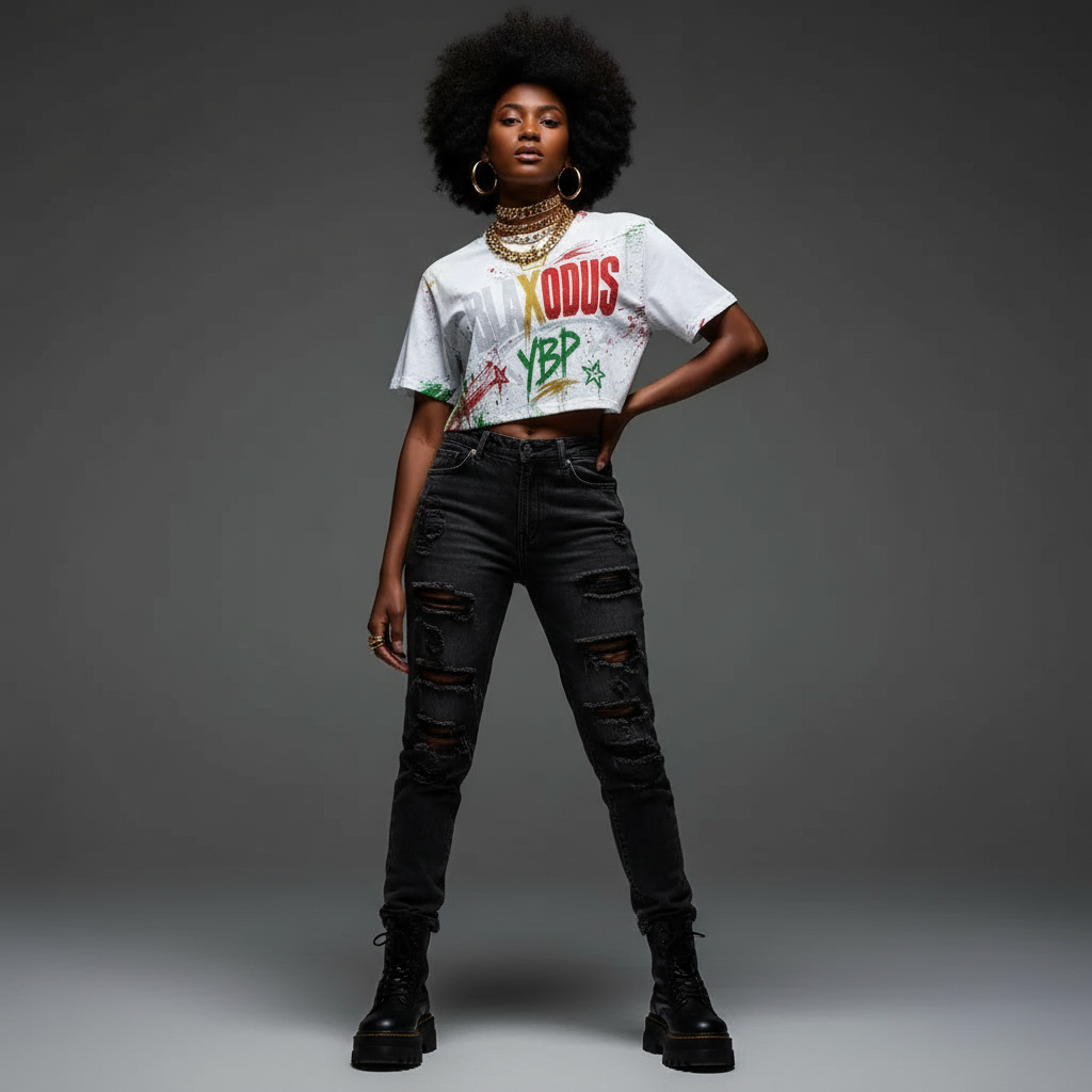 YBP Blaxodus Graphic Crop Top