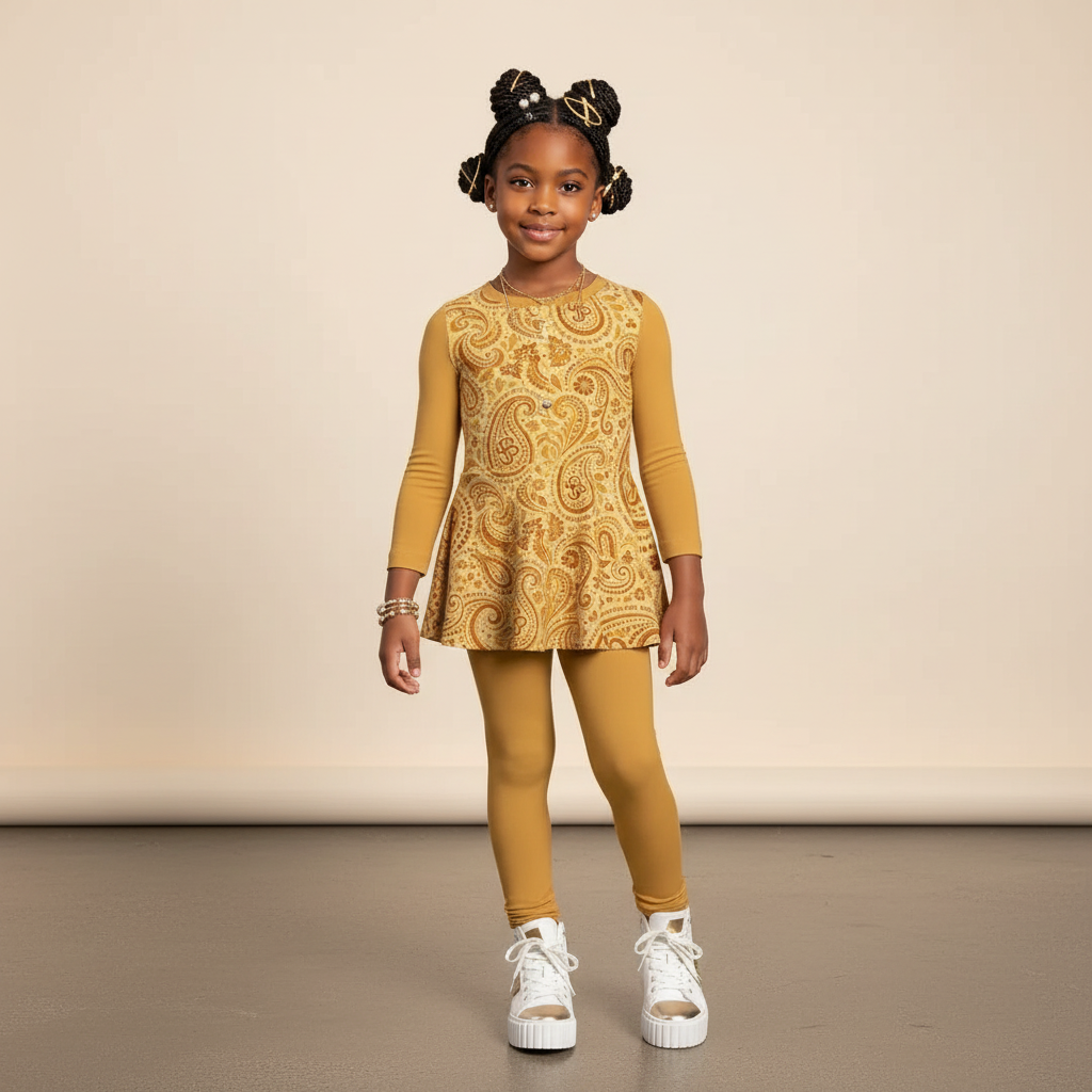 YBP Mocktails Paisley Peplum Tunic & Leggings Set