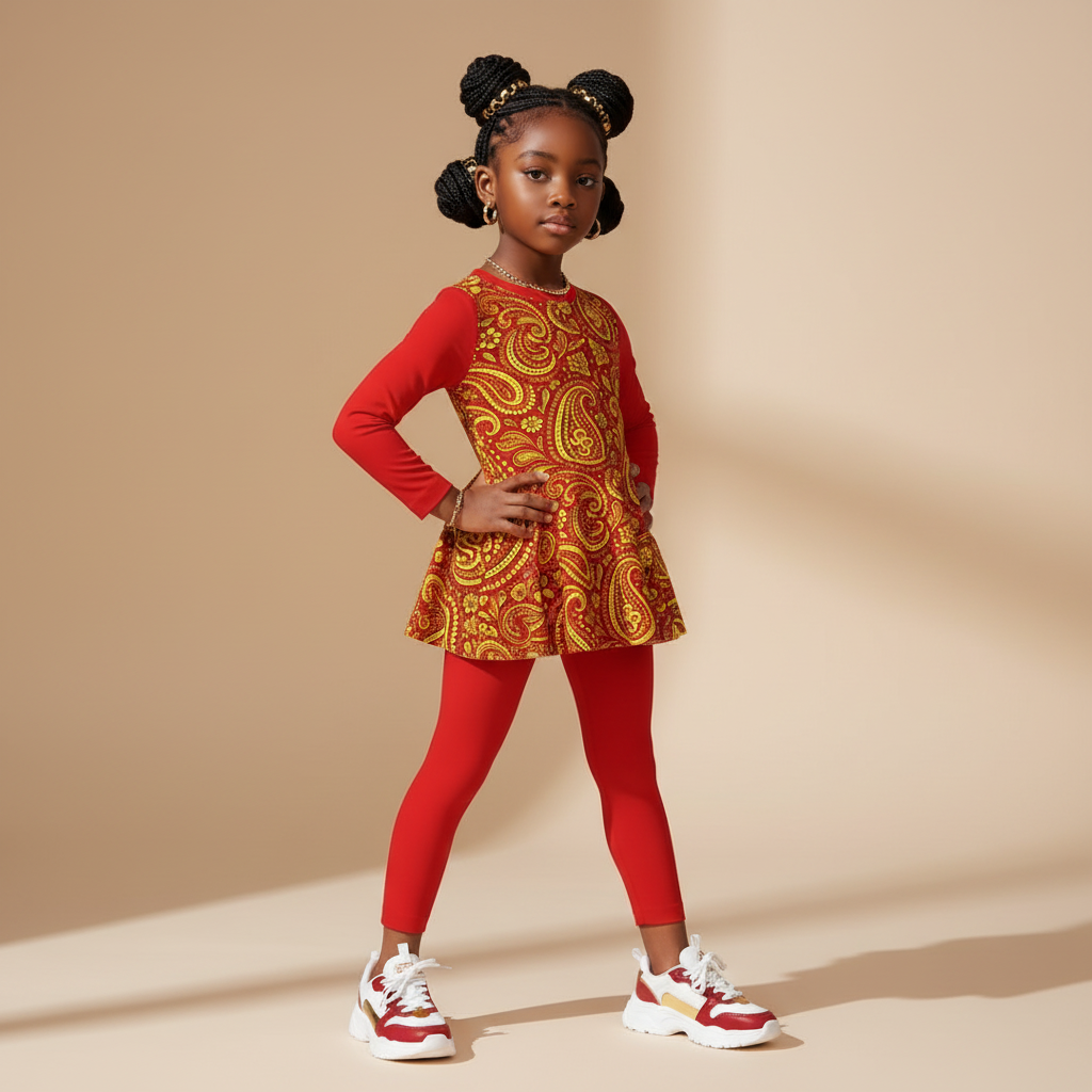 YBP Mocktails Paisley Peplum Tunic & Leggings Set