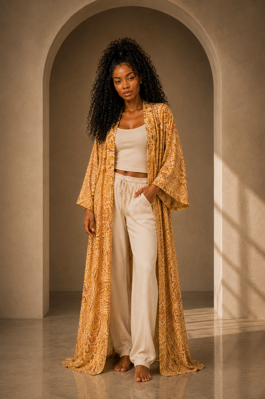 YBP Cocktails Satin Kaftan