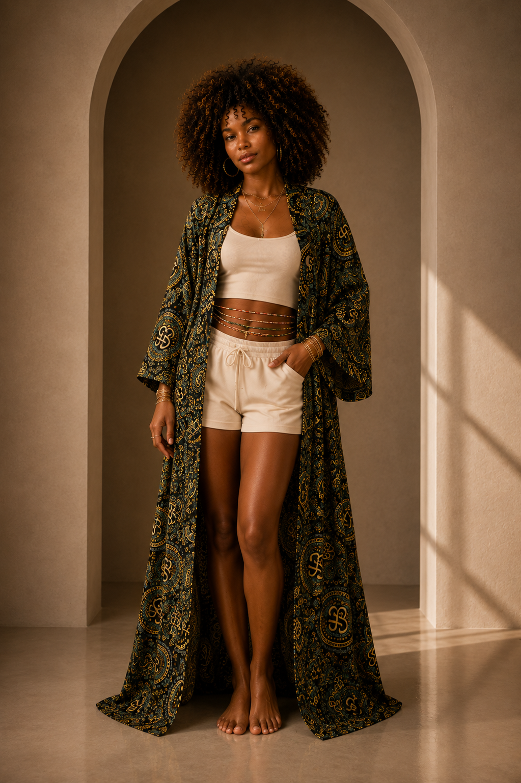 YBP Cocktails Satin Kaftan