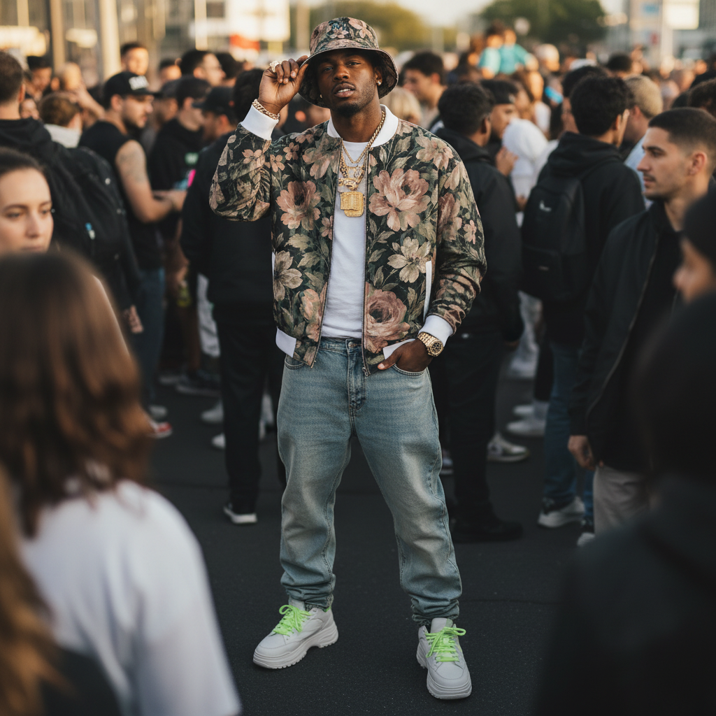 midnight bloom bomber jacket streetwear
luxury streetwear bomber jacket YBP
black floral bomber jacket streetwear