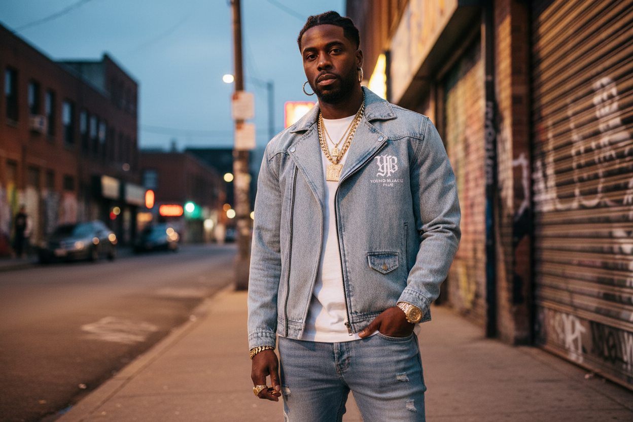 plug walk denim jacket streetwear
ybp streetwear denim jacket graphic
urban streetwear denim jacket YBP