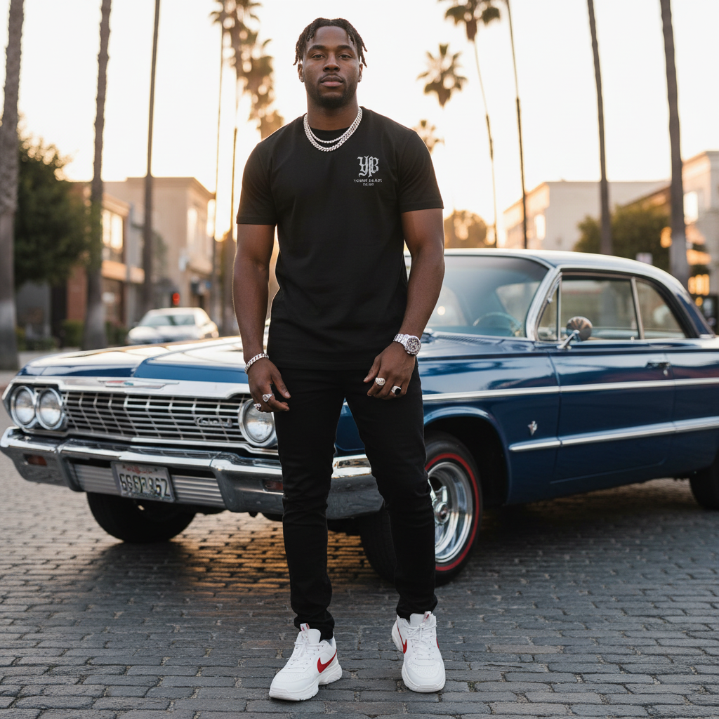 ybp embroidered streetwear t shirt
premium streetwear tee YBP
black embroidered t shirt streetwear