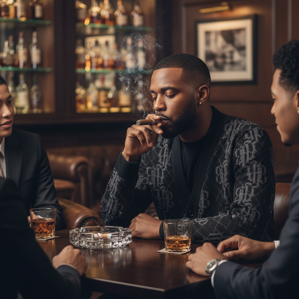 Argyle Noir Cardigan