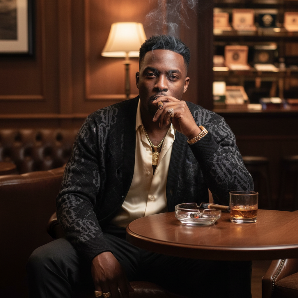 Argyle Noir Cardigan