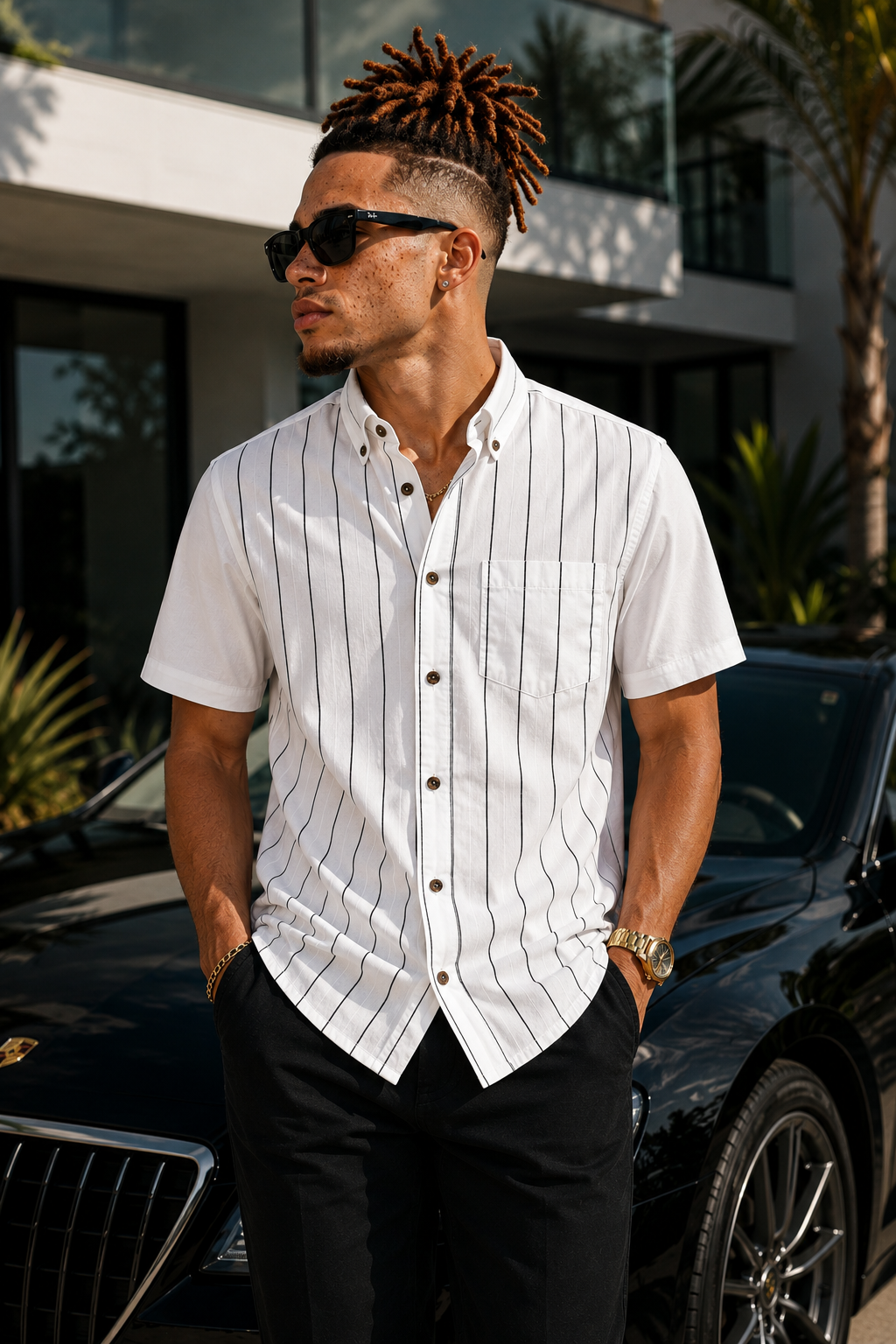 YBP Pinstripe Button-Up Shirt | Premium Men's Cotton Shirt