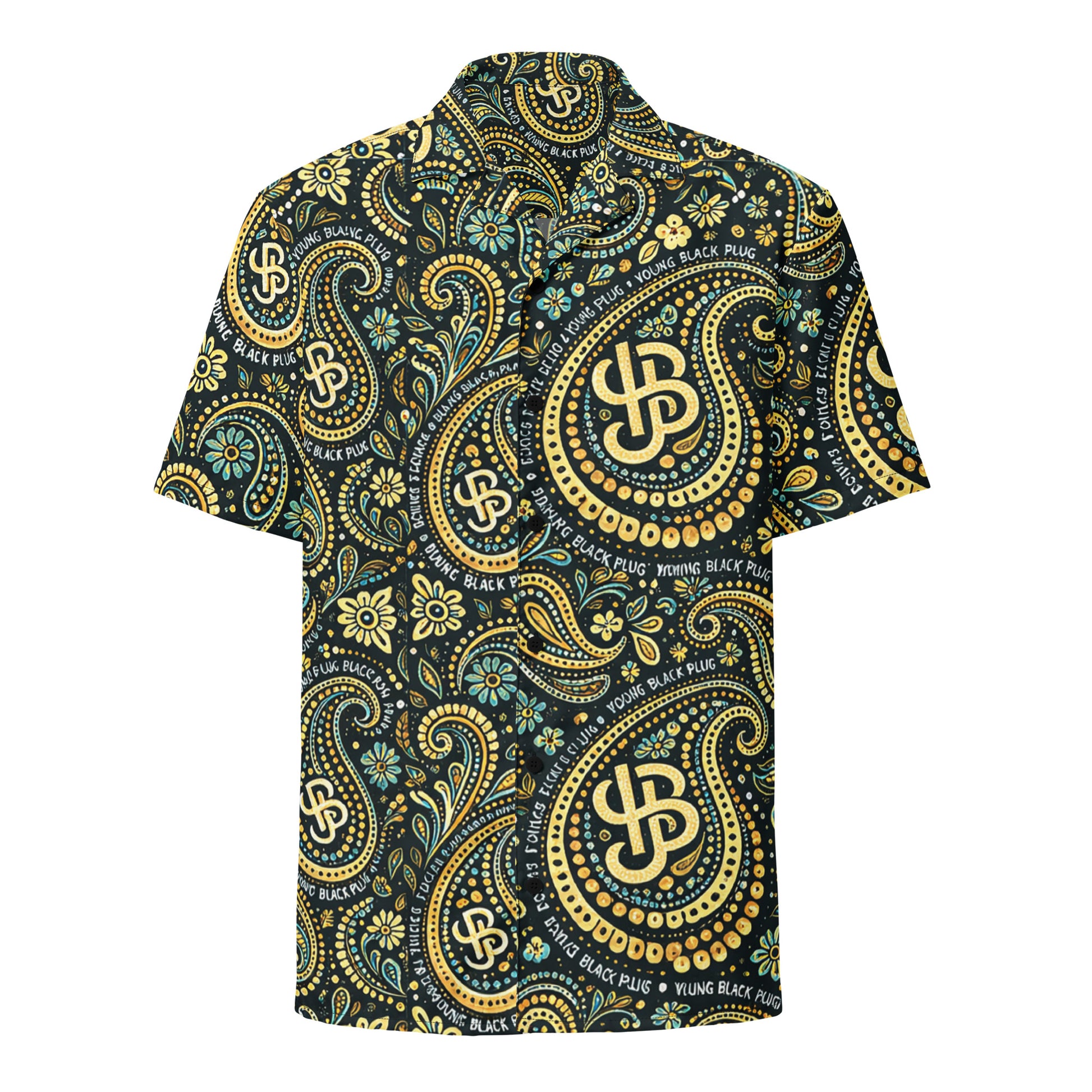 YBP Cocktails Collection button up shirt lightweight summer paisley camp shirt