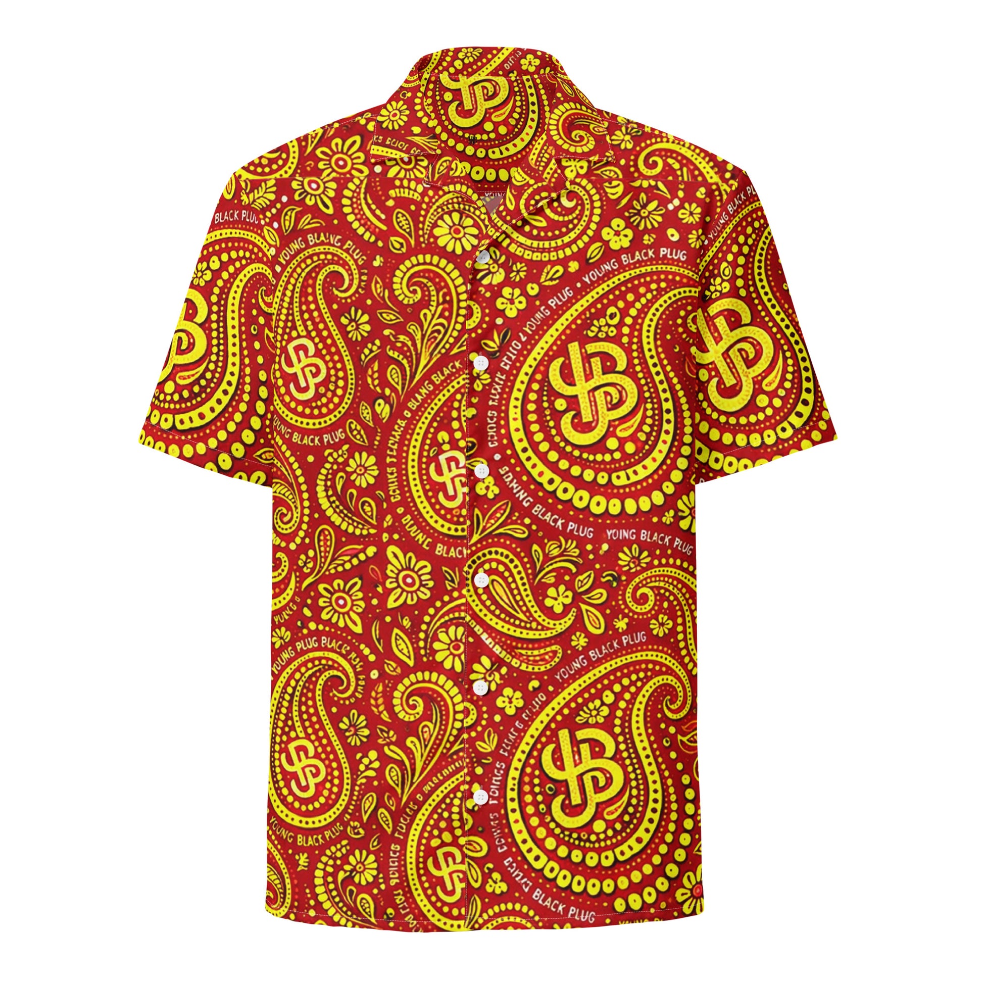 YBP Cocktails Collection button up shirt lightweight summer paisley camp shirt