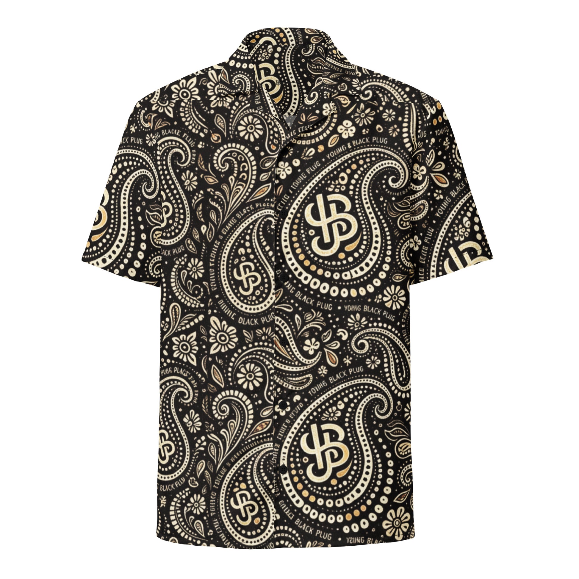 YBP Cocktails Collection button up shirt lightweight summer paisley camp shirt