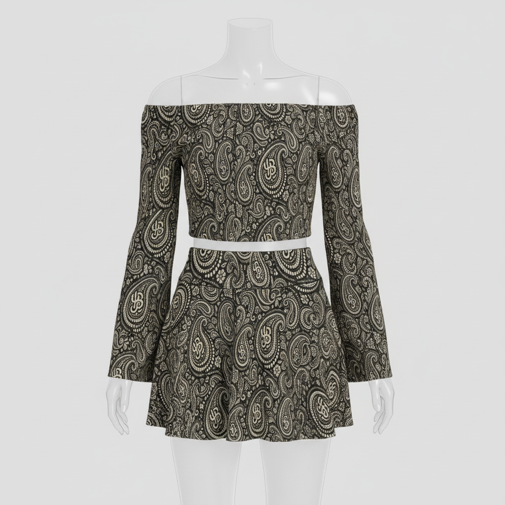 YBP Cocktails Collection one shoulder crop top and mini skirt set women's streetwear outfit